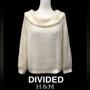 H&M Knit Boat-Neck Sweater, Eggshell, Size Large